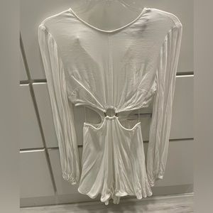 White cutout romper